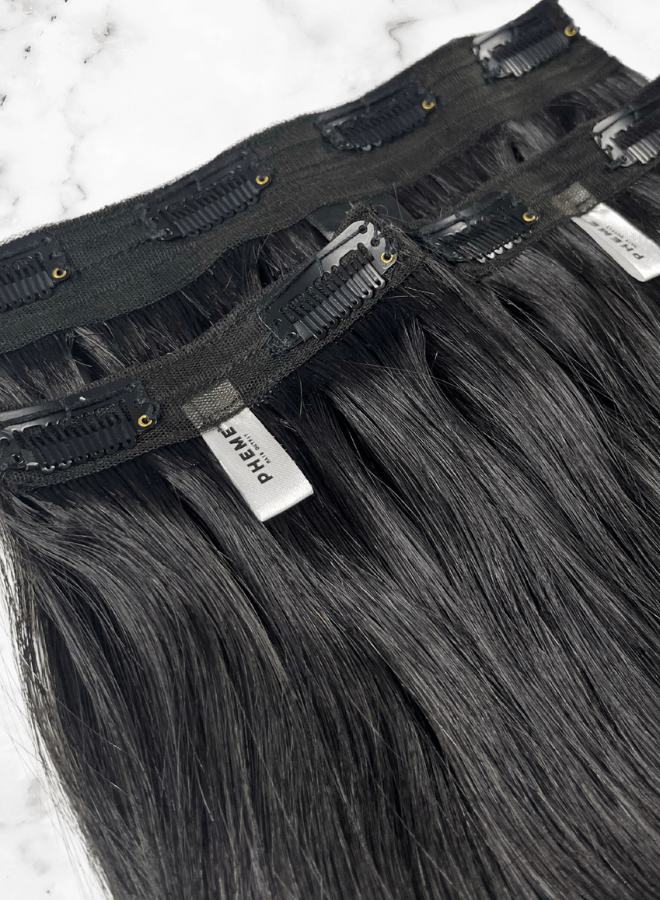 diva clip in hair extension | black | number 5 | Pheme