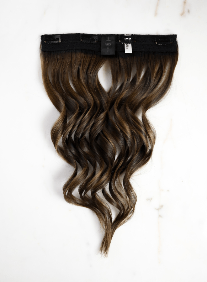 highlights | diva clip in hair extension | dark brown | number 3 | Pheme