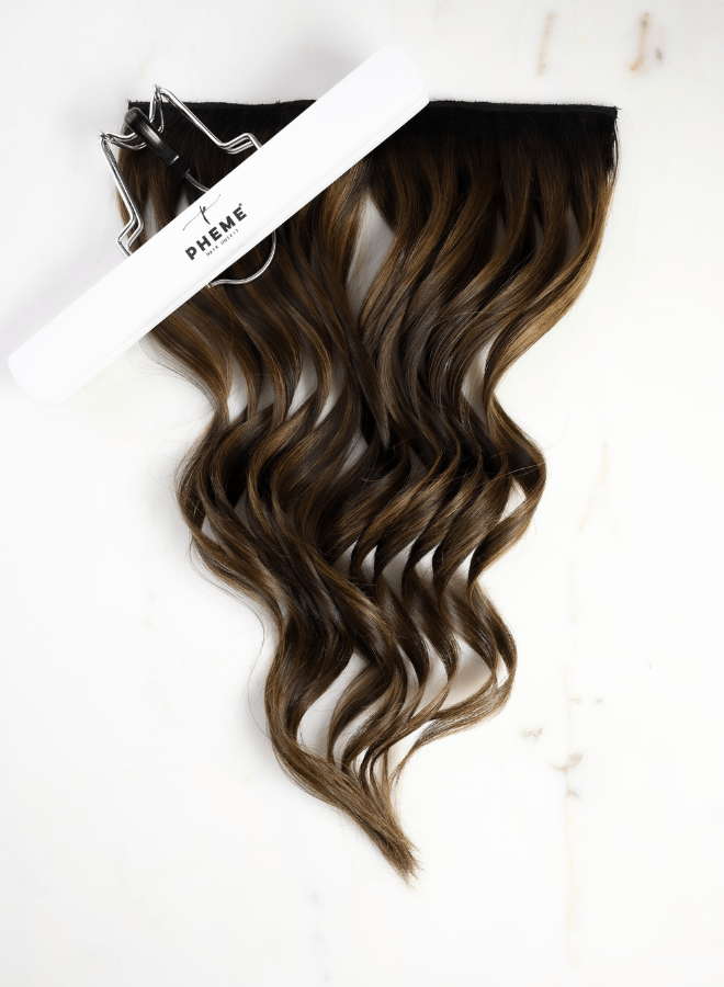 highlights | diva clip in hair extension | dark brown | number 3 | Pheme