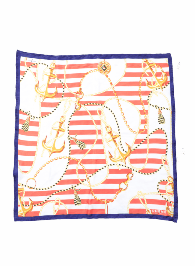 Red pirate scarf | white and red | back side | pheme