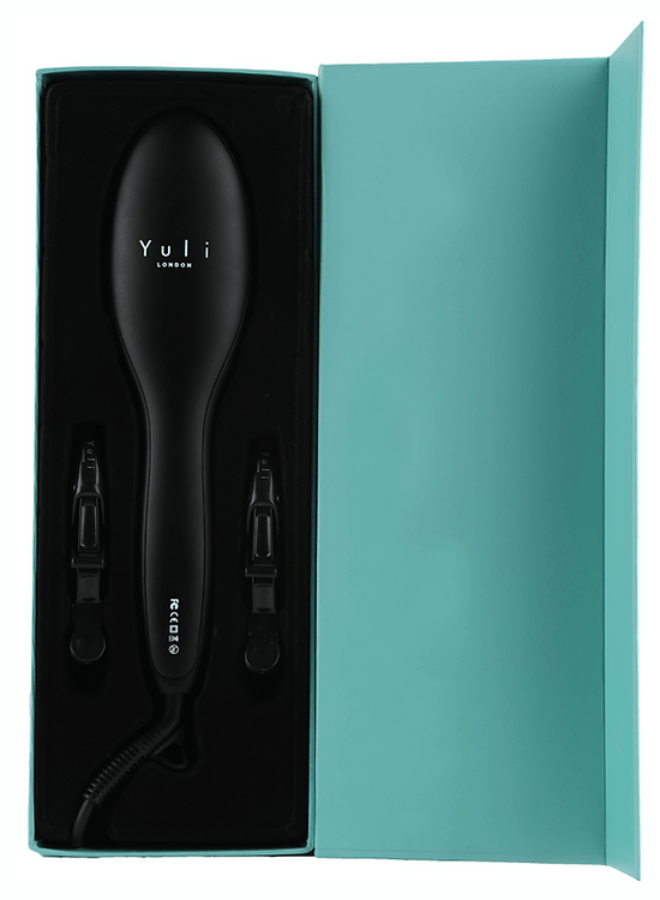 Yuli Straightener Brush | black | London | CE | Box Open