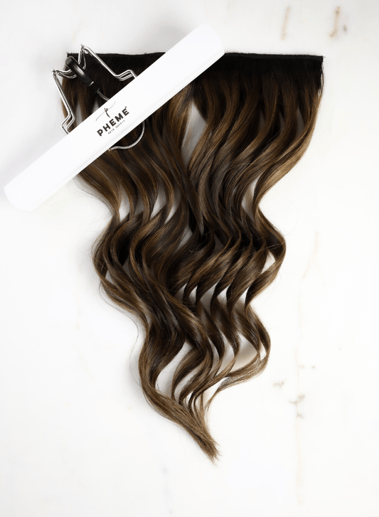 highlights | diva clip in hair extension | dark brown | number 3 | Pheme 