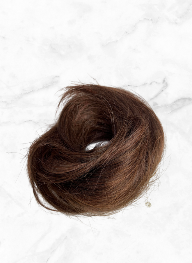 Hair Bun Scrunchie | 100% Human Hair | dark brown | Pheme