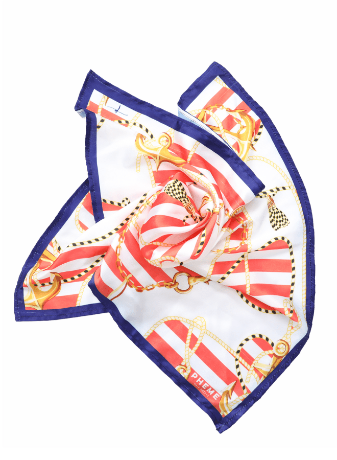 Red pirate scarf | white and red | front side | pheme